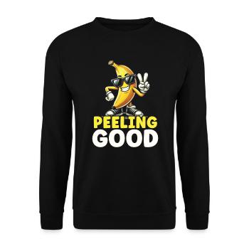 Banana Lover Banana Eater Food Tropical Fruit - Unisex Sweatshirt - black - Front - Alina (178cm) & Michal (187cm)