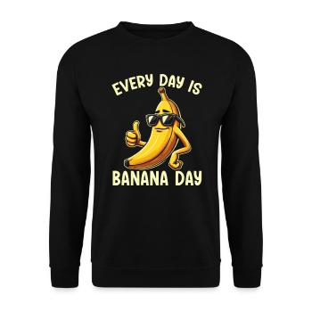 Banana Lover Banana Eater Food Tropical Fruit - Unisex Sweatshirt - black - Front - Alina (178cm) & Michal (187cm)
