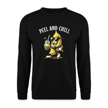 Banana Lover Banana Eater Food Tropical Fruit - Unisex Sweatshirt - black - Front - Alina (178cm) & Michal (187cm)