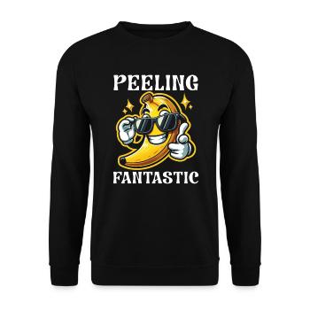 Banana Lover Banana Eater Food Tropical Fruit - Unisex Sweatshirt - black - Front - Alina (178cm) & Michal (187cm)