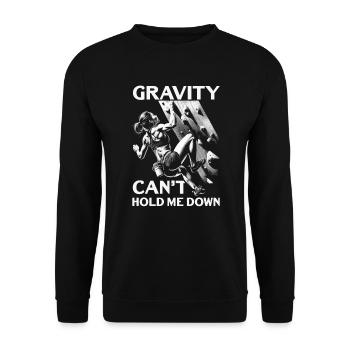Bouldering Girl Boulderer Rock Climbing Wall - Unisex Sweatshirt - black - Front - Alina (178cm) & Michal (187cm)
