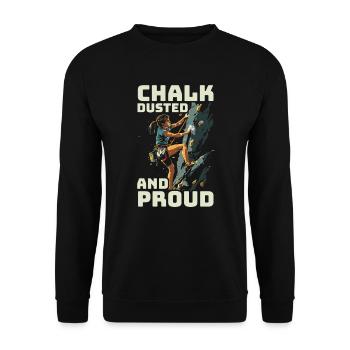 Bouldering Girl Boulderer Rock Climbing Wall - Unisex Sweatshirt - black - Front - Alina (178cm) & Michal (187cm)