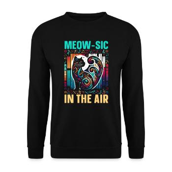Music Cat Musical Instrument Kitty Pet Musician - Unisex Sweatshirt - black - Front - Alina (178cm) & Michal (187cm)