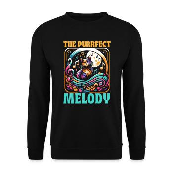 Music Cat Musical Instrument Kitty Pet Musician - Unisex Sweatshirt - black - Front - Alina (178cm) & Michal (187cm)