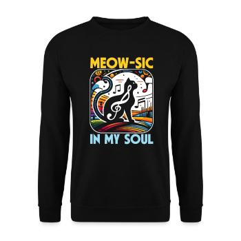 Music Cat Musical Instrument Kitty Pet Musician - Unisex Sweatshirt - black - Front - Alina (178cm) & Michal (187cm)