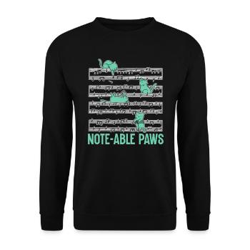 Musique Chat Instrument De Musique Kitty Pet Musicien - Sweat-shirt Unisexe - noir - Devant - Alina (178cm) & Michal (187cm)