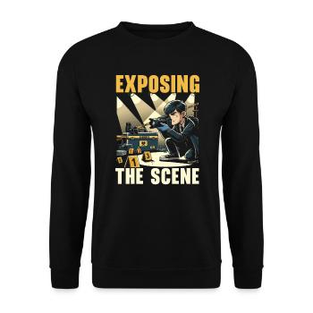 Forensic Photographer Crime Scene Investigation - Unisex Sweatshirt - black - Front - Alina (178cm) & Michal (187cm)
