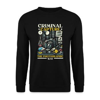 Forensic Photographer Crime Scene Investigation - Unisex Sweatshirt - black - Front - Alina (178cm) & Michal (187cm)