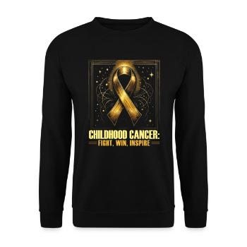 Childhood Cancer Awareness Chemo Fight Cancer - Unisex Sweatshirt - black - Front - Alina (178cm) & Michal (187cm)