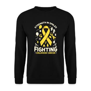 Childhood Cancer Awareness Chemo Fight Cancer - Unisex Sweatshirt - black - Front - Alina (178cm) & Michal (187cm)