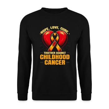 Aufklärung über Krebs im Kindesalter, Chemo, Krebs bekämpfen - Unisex Pullover - Schwarz - Vorne - Alina (178cm) & Michal (187cm)