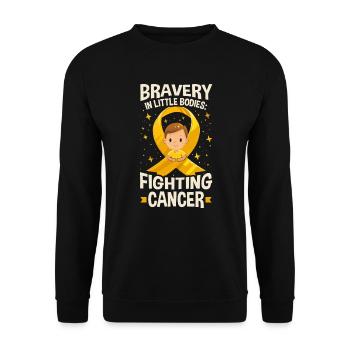 Childhood Cancer Awareness Chemo Fight Cancer - Unisex Sweatshirt - black - Front - Alina (178cm) & Michal (187cm)