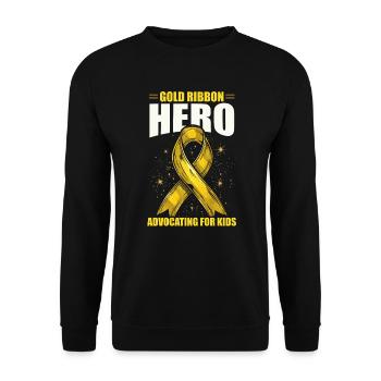 Aufklärung über Krebs im Kindesalter, Chemo, Krebs bekämpfen - Unisex Pullover - Schwarz - Vorne - Alina (178cm) & Michal (187cm)