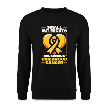 Aufklärung über Krebs im Kindesalter, Chemo, Krebs bekämpfen - Unisex Pullover - Schwarz - Vorne - Alina (178cm) & Michal (187cm)