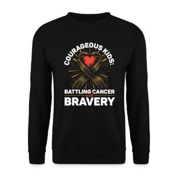 Aufklärung über Krebs im Kindesalter, Chemo, Krebs bekämpfen - Unisex Pullover - Schwarz - Vorne - Alina (178cm) & Michal (187cm)