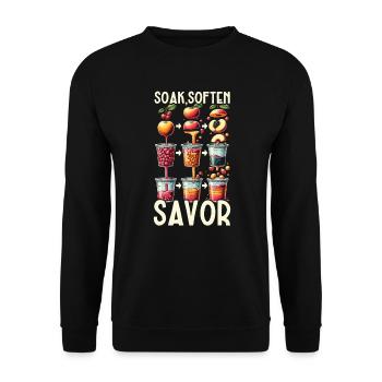 Mazerationsprozess Lebensmittelzubereitung Einweichen - Unisex Pullover - Schwarz - Vorne - Alina (178cm) & Michal (187cm)