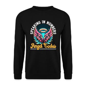 Engelszahl Spirituelle Begleitung Numerologie - Unisex Pullover - Schwarz - Vorne - Alina (178cm) & Michal (187cm)