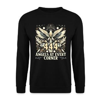 Engelszahl Spirituelle Führung Numerologie - Unisex Pullover - Schwarz - Vorne - Alina (178cm) & Michal (187cm)
