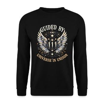 Engelszahl Spirituelle Begleitung Numerologie - Unisex Pullover - Schwarz - Vorne - Alina (178cm) & Michal (187cm)