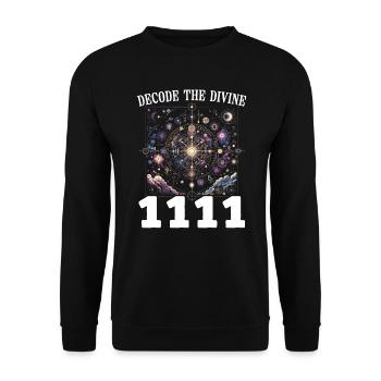 Angel Number Spiritual Guidance Numerology - Unisex Sweatshirt - black - Front - Alina (178cm) & Michal (187cm)