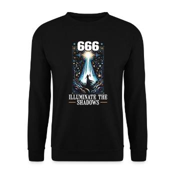 Engelszahl Spirituelle Begleitung Numerologie - Unisex Pullover - Schwarz - Vorne - Alina (178cm) & Michal (187cm)
