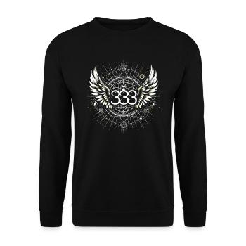 Engelszahl Spirituelle Begleitung Numerologie - Unisex Pullover - Schwarz - Vorne - Alina (178cm) & Michal (187cm)