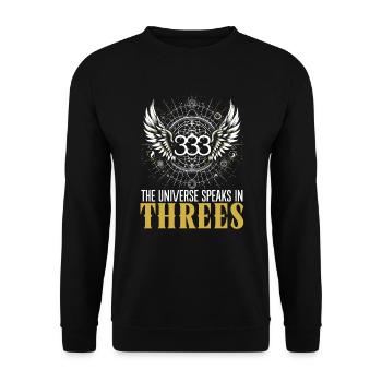 Angel Number Spiritual Guidance Numerology - Unisex Sweatshirt - black - Front - Alina (178cm) & Michal (187cm)