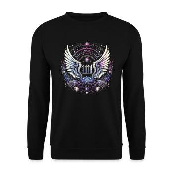Engelszahl Spirituelle Begleitung Numerologie - Unisex Pullover - Schwarz - Vorne - Alina (178cm) & Michal (187cm)