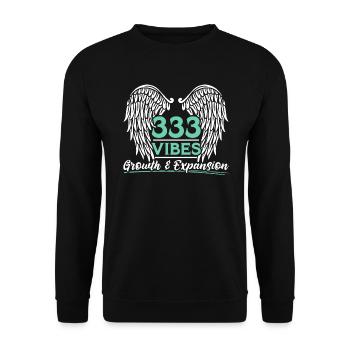Engelszahl Spirituelle Begleitung Numerologie - Unisex Pullover - Schwarz - Vorne - Alina (178cm) & Michal (187cm)