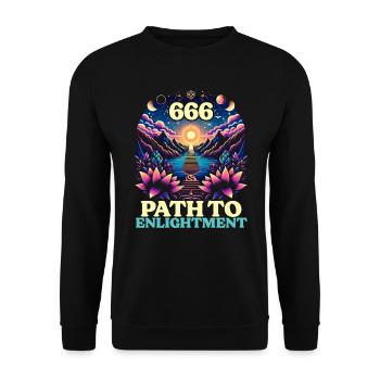Engelszahl Spirituelle Begleitung Numerologie - Unisex Pullover - Schwarz - Vorne - Alina (178cm) & Michal (187cm)