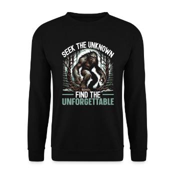 Mogollon-Monster Mythische Kryptozoologie Kryptide - Unisex Pullover - Schwarz - Vorne - Alina (178cm) & Michal (187cm)
