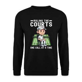 Tennis Umpire Ref Sports Game Official Referee - Unisex Sweatshirt - black - Front - Alina (178cm) & Michal (187cm)