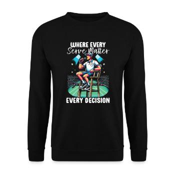 Tennis Umpire Ref Sports Game Official Referee - Unisex Sweatshirt - black - Front - Alina (178cm) & Michal (187cm)