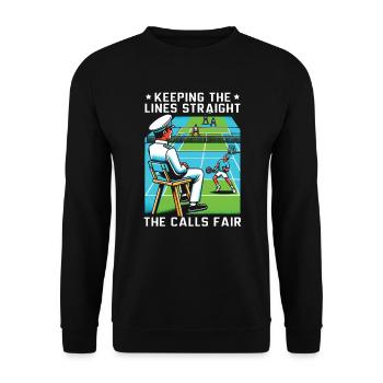 Tennis Umpire Ref Sports Game Official Referee - Unisex Sweatshirt - black - Front - Alina (178cm) & Michal (187cm)