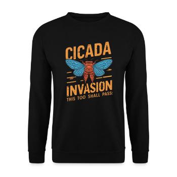 Cicada Invasion Insect Brood Cicada Survivor - Unisex Sweatshirt - black - Front - Alina (178cm) & Michal (187cm)
