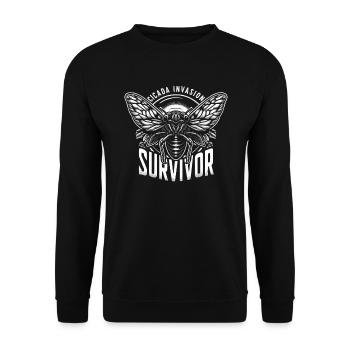 Cicada Invasion Insect Brood Cicada Survivor - Unisex Sweatshirt - black - Front - Alina (178cm) & Michal (187cm)