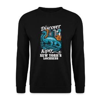 Hudson River Monster Kipsy Kryptozoologie Kryptid - Unisex Pullover - Schwarz - Vorne - Alina (178cm) & Michal (187cm)