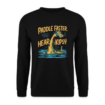Hudson River Monster Kipsy Kryptozoologie Kryptid - Unisex Pullover - Schwarz - Vorne - Alina (178cm) & Michal (187cm)