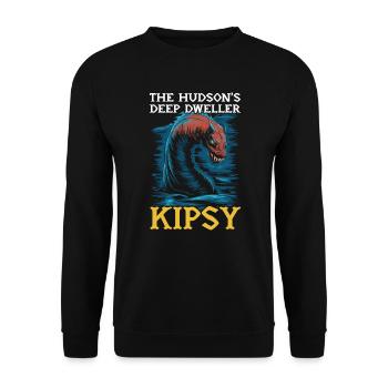 Hudson River Monster Kipsy Kryptozoologie Kryptid - Unisex Pullover - Schwarz - Vorne - Alina (178cm) & Michal (187cm)