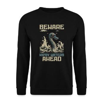 Hudson River Monster Kipsy Kryptozoologie Kryptid - Unisex Pullover - Schwarz - Vorne - Alina (178cm) & Michal (187cm)