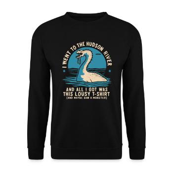 Hudson River Monster Kipsy Kryptozoologie Kryptid - Unisex Pullover - Schwarz - Vorne - Alina (178cm) & Michal (187cm)