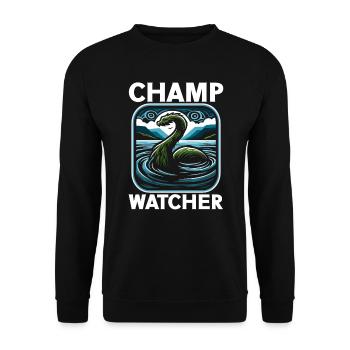 Champ Mythischer Champy Kryptozoologie Kryptid - Unisex Pullover - Schwarz - Vorne - Alina (178cm) & Michal (187cm)