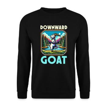 Funny Goat Yoga Meditation Yoga Instructor Namaste - Unisex Sweatshirt - black - Front - Alina (178cm) & Michal (187cm)