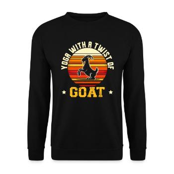 Funny Goat Yoga Meditation Yoga Instructor Namaste - Unisex Sweatshirt - black - Front - Alina (178cm) & Michal (187cm)