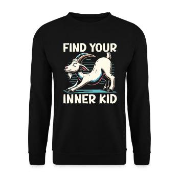 Professeur de yoga drôle de méditation de yoga de chèvre Namaste - Sweat-shirt Unisexe - noir - Devant - Alina (178cm) & Michal (187cm)