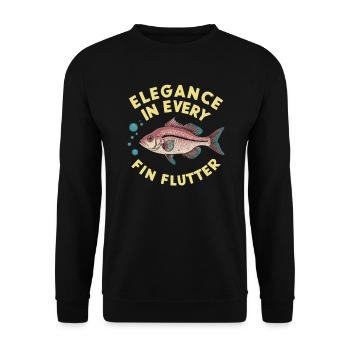 Cerise, Barbe, Poisson, Aquarium, Eau douce, Aquariophilie, - Sweat-shirt Unisexe - noir - Devant - Alina (178cm) & Michal (187cm)
