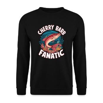 Cerise, Barbe, Poisson, Aquarium, Eau douce, Aquariophilie, - Sweat-shirt Unisexe - noir - Devant - Alina (178cm) & Michal (187cm)