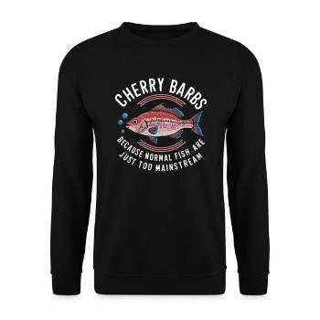 Cerise, Barbe, Poisson, Aquarium, Eau douce, Aquariophilie, - Sweat-shirt Unisexe - noir - Devant - Alina (178cm) & Michal (187cm)