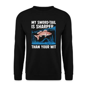 Swordtail Fish Freshwater Aquarium Fish Aquarist - Unisex Sweatshirt - black - Front - Alina (178cm) & Michal (187cm)