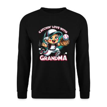 Baseball Grandma Grandmother Grandparents Day - Unisex Sweatshirt - black - Front - Alina (178cm) & Michal (187cm)